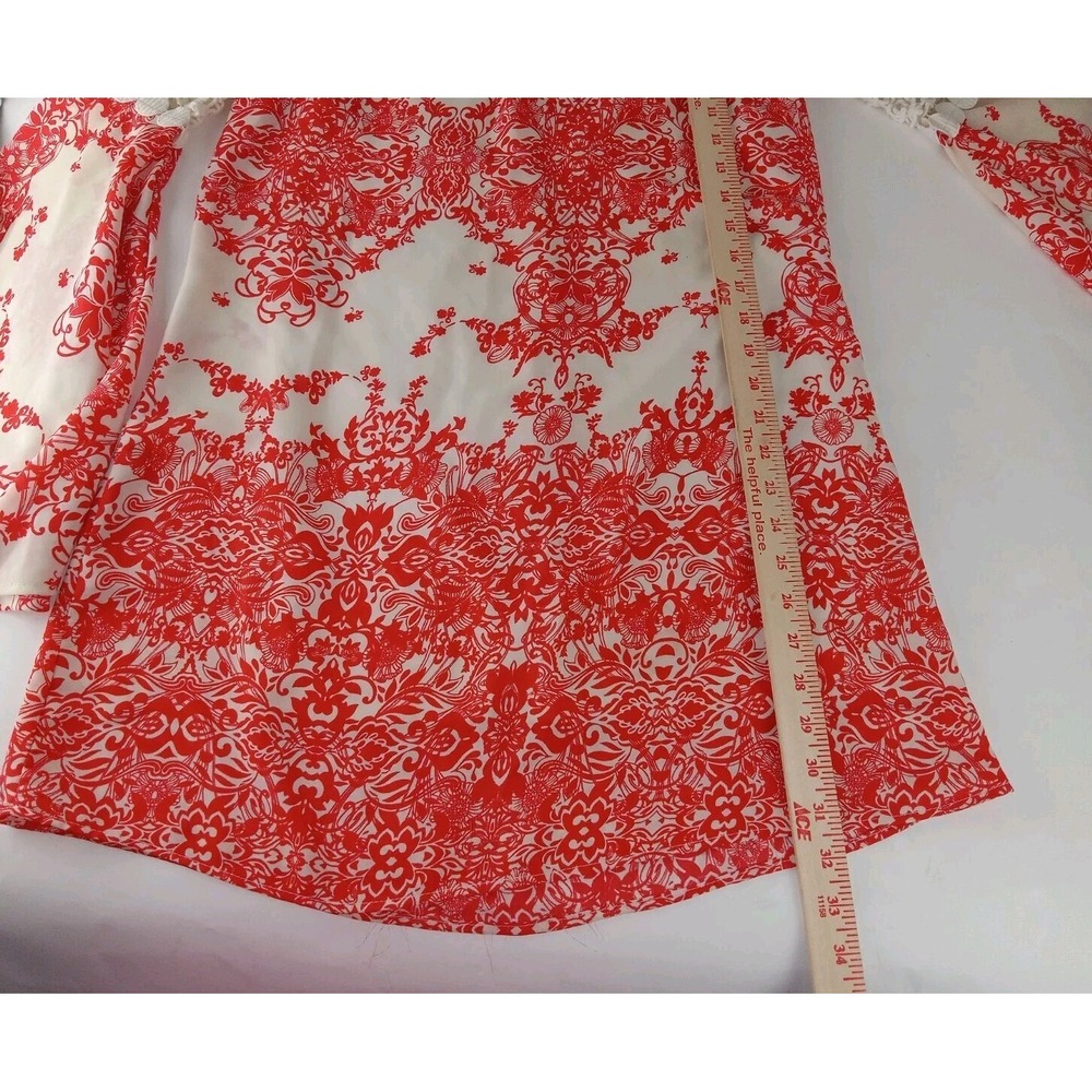 By Together Women's Floral Print Lined Bell Sleeve Blouse Dress size M - Picture 3 of 11